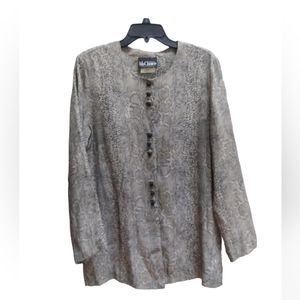 Ms Choice Blouse Womens Size 8 Snake Print Button Down Long Sleeve